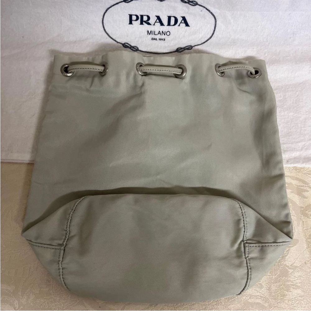 Prada Light Gray Drawstring Bag - image 3